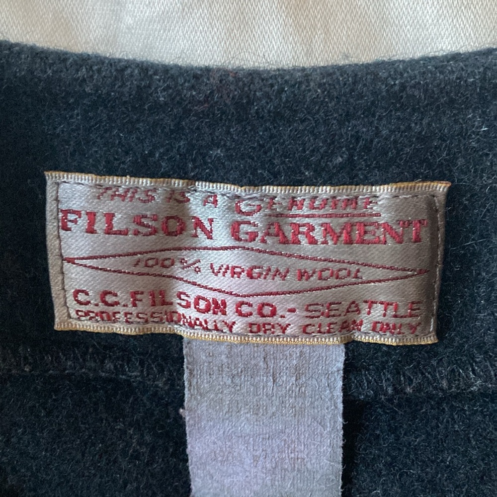 Filson Black Wool Vest - Picture 3 of 4